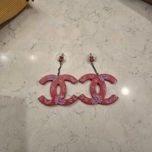 Pink and Purple Floral Earrings